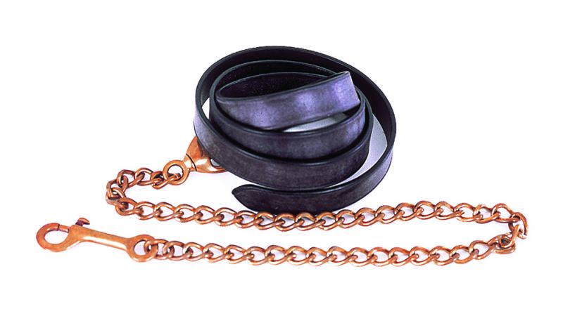 Heritage Saddlery English Leather Lead And Chain 1" Leather Lead With Single Chain