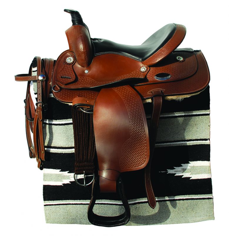 Windsor Colt Western Saddle, Bridle And Saddle Pad Set Embossed Leather Detailing