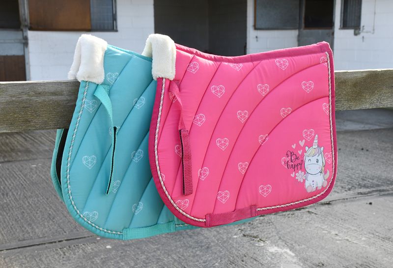 Rhinegold Unicorn Saddle Pad Be Happy