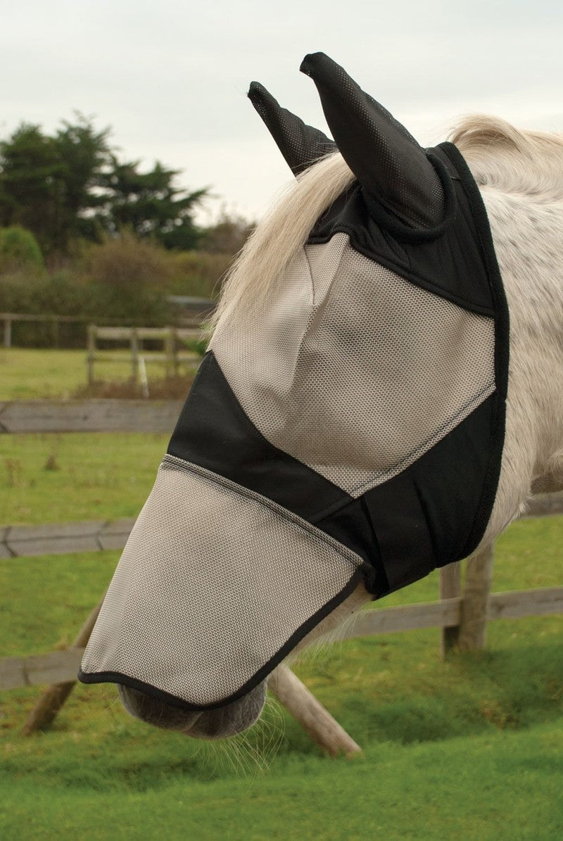 Rhinegold Fly Mask With Ear And Nose Coverage Full Nose Design