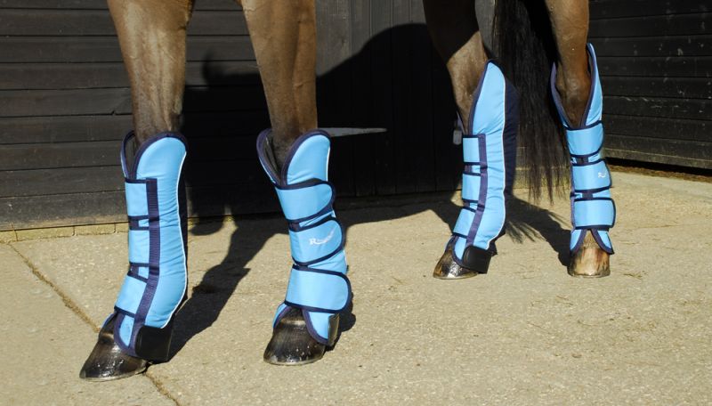 Rhinegold Ripstop Full Length Travel Boots - Set Of 4 - Turquoise/Navy