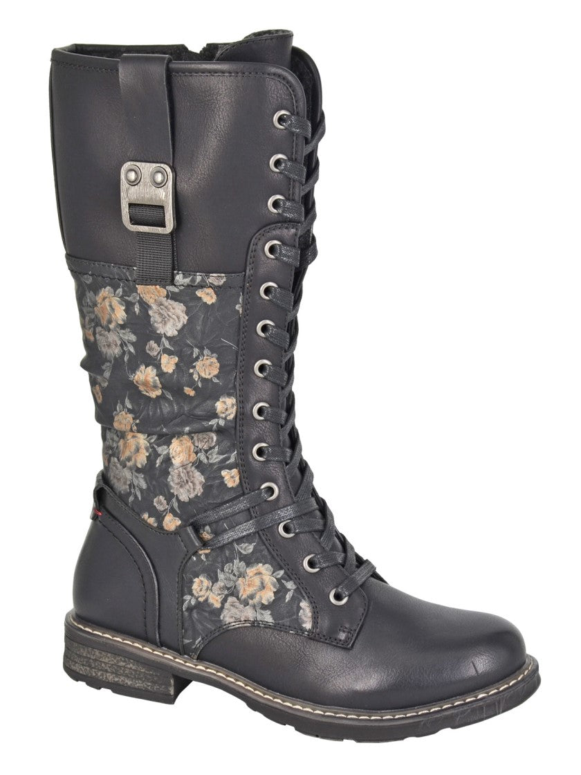 ABELA  High Leg Inside Zip Lace Up Boot