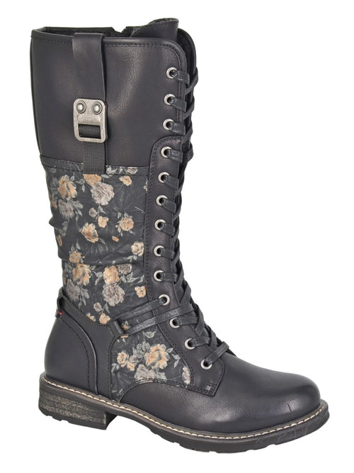 ABELA  High Leg Inside Zip Lace Up Boot