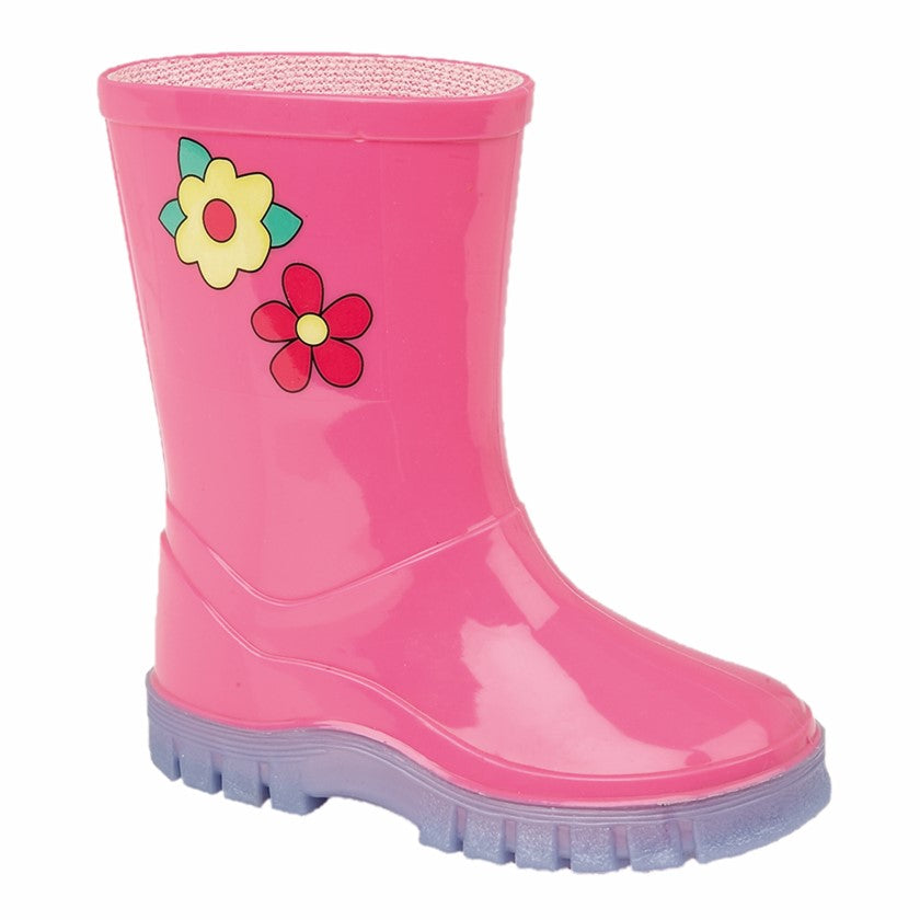 STORMWELLS  'PUDDLE'  Floral Kids Puddle Wellington