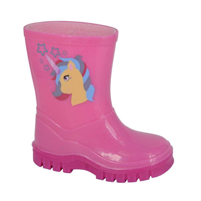 STORMWELLS  'UNICORN'  Girls Unicorn Sparkle Welly