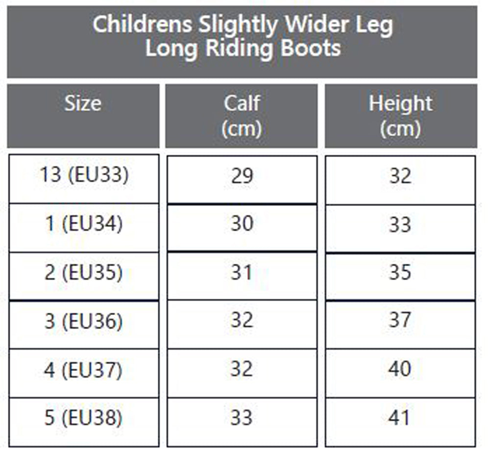 Rhinegold Young Rider Luxus Leather Riding Boots Slightly Wider Fit